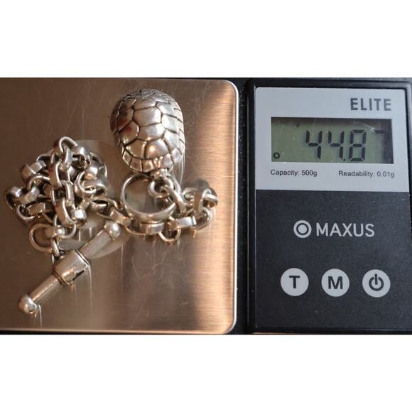 Barry Kieselstein Cord 925 Turtle Toggle Charm Bracelet 44.87G / 8in / 5.5mm - Picture 7 of 8